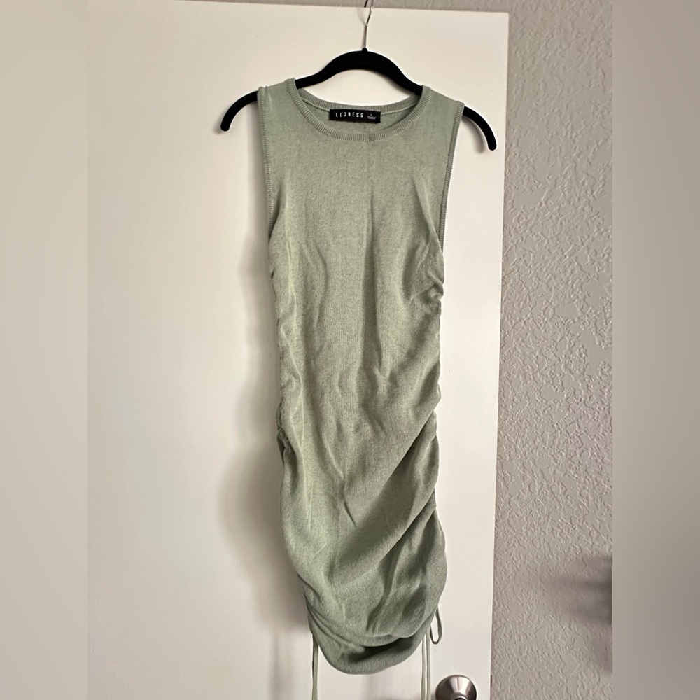 Lioness Sage Green Knit Sleeveless Dress